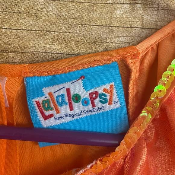Lalaloopsy Girl Dress Small 3 - 4 Orange Costume Layered Ruffles Halloween - Picture 3 of 11
